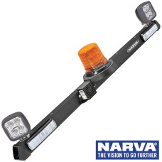 Narva Utility Bar with Tall LED Rotating Strobe & LED Work Lamps - 1.2m